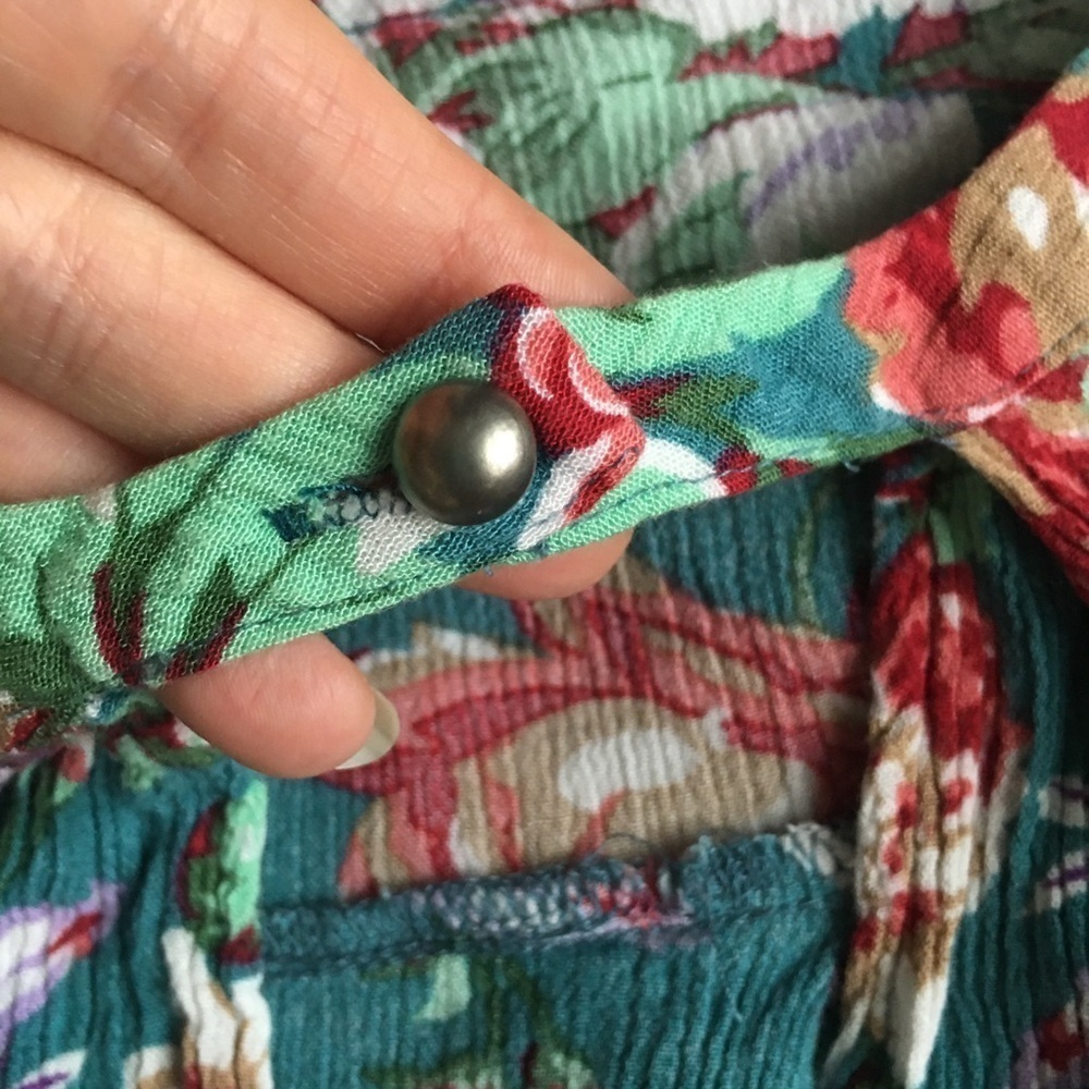 Umgee Teal Pink Floral Dress Tunic Size S - Picture 8 of 17
